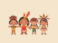 Illustration of Native Americans Royalty Free Stock Photo