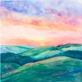 Pastel Sunset Watercolor Background