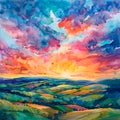 Pastel Sunset Watercolor Background