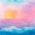 Pastel Sunset Watercolor Background