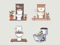 Illustration of Sleek Toilet Bowl - Elevating Bathroom Elegance Royalty Free Stock Photo