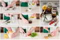 A Step by Step Collage of Making Meat Marinades Royalty Free Stock Photo