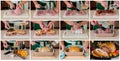 A Step by Step Collage of Making Stuffed Pork Loin