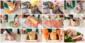 A Step by Step Collage of Making Stuffed Turkey Roll Royalty Free Stock Photo