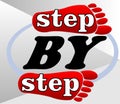 Step by step emblem for workflow presentation