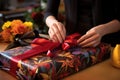 step-by-step gift wrapping process