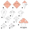 Step by step instructions how to make origami An Agaric.