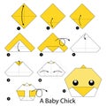 Step by step instructions how to make origami A Baby Chick.