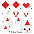 Step by step instructions how to make origami A Bear Santa.