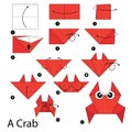 Step by step instructions how to make origami A Crab.