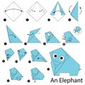 Step by step instructions how to make origami An Elephant