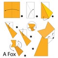 Step by step instructions how to make origami A Fox.