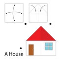 Step by step instructions how to make origami A House.