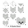 Step by step instructions how to make origami Koala.