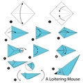 Step by step instructions how to make origami A Loitering Mouse