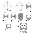 Step by step instructions how to make origami panda.