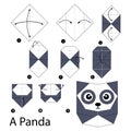 Step by step instructions how to make origami A Panda.