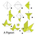 Step by step instructions how to make origami A Pigeon.