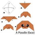 Step by step instructions how to make origami A Poodle.