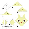 Step by step instructions how to make origami A Rabbit.