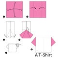 Step by step instructions how to make origami A T-Shirt.