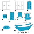 Step by step instructions how to make origami A Twin Boat.