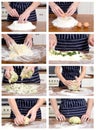 Step by step process of dough making