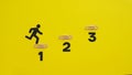 Step by step process. Number step 1, 2, 3 graphical representation of the process. Business concept for new beginnings
