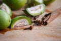 Step-by-step recipe for preparing Italian liquor nocino from green walnuts at home, real home kitchen and cooking, selective focus