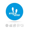 Step by step sign icon. Footprint shoes symbol.