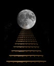 Step by step to the moon. Royalty Free Stock Photo