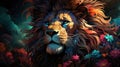 Step into a surreal realm where a lion\'s portrait defies expectations.