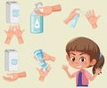 Step to clean hands