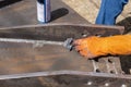 Step to use rag wipe Solvent Remover to cleaning the welded surface before performing spray Liquid Penetrant for Non-Destructive