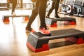 Step training. Close up. Royalty Free Stock Photo