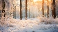 A Winter Forest Awakens in Nature\'s Chilled Embrace