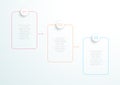 3 Step Vector Flat Thin Line Text Boxes Linked Together