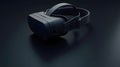 Step into virtual reality with this sophisticated VR headset for immersive gaming and digital experiences on sleek dark background Royalty Free Stock Photo