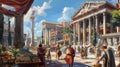 Bustling Marketplace: Vibrant Scenes of Ancient Roman Commerce