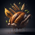 Creative Thanksgiving Delights: Pouring the Flavors of Gratitude Royalty Free Stock Photo