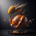 Creative Thanksgiving Delights: Pouring the Flavors of Gratitude Royalty Free Stock Photo