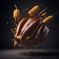 Creative Thanksgiving Delights: Pouring the Flavors of Gratitude Royalty Free Stock Photo