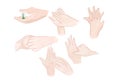 Step washing hand or hand sanitizer from coronavirus vector ilustration