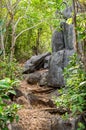 Step way to Khao Dang Viewpoint, Sam Roi Yod National park, Phra Chaup Khi Ri Khun Province in Middle of Thailand.