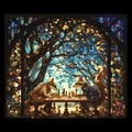 Animated Stained Glass Chess Adventure Royalty Free Stock Photo