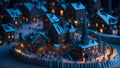 Nostalgic Magic: Miniature City on a Snowy Christmas Night