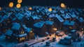 Nostalgic Magic: Miniature City on a Snowy Christmas Night