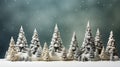 Vector Winter Scenery Snow Kissed Christmas Trees illustration