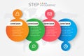 Step work processes infographic with vivid gradient color element on world map grey background Royalty Free Stock Photo