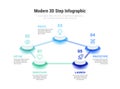 Step workflow Modern 3D 5 Step Infographic